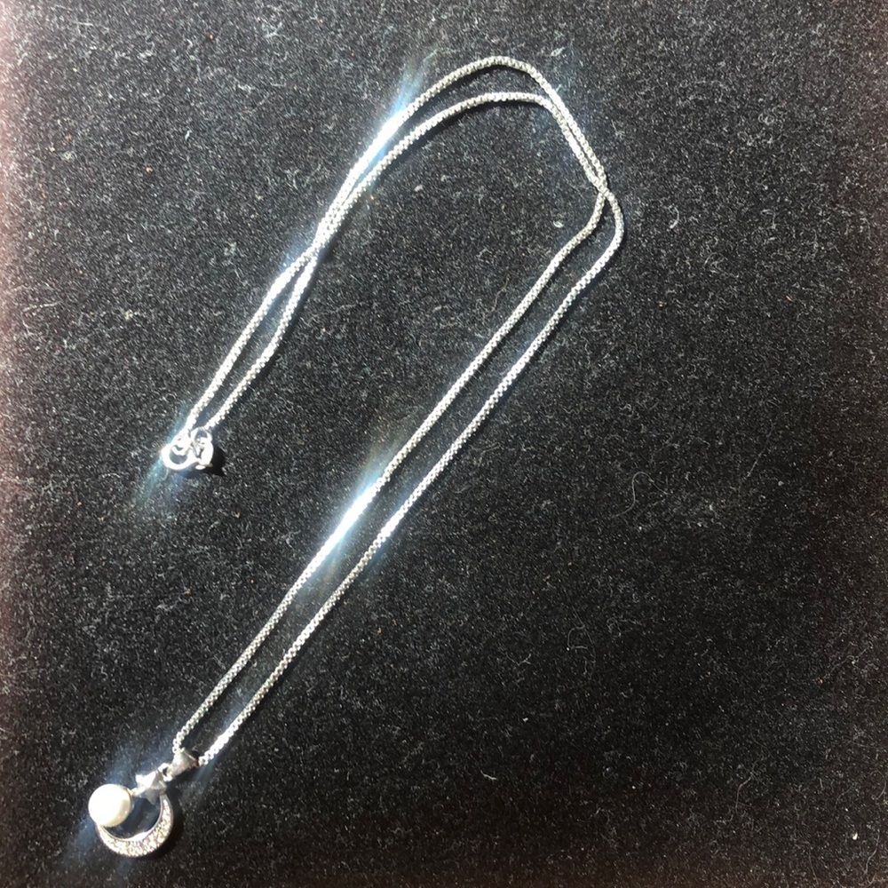 Sterling crescent moon necklace